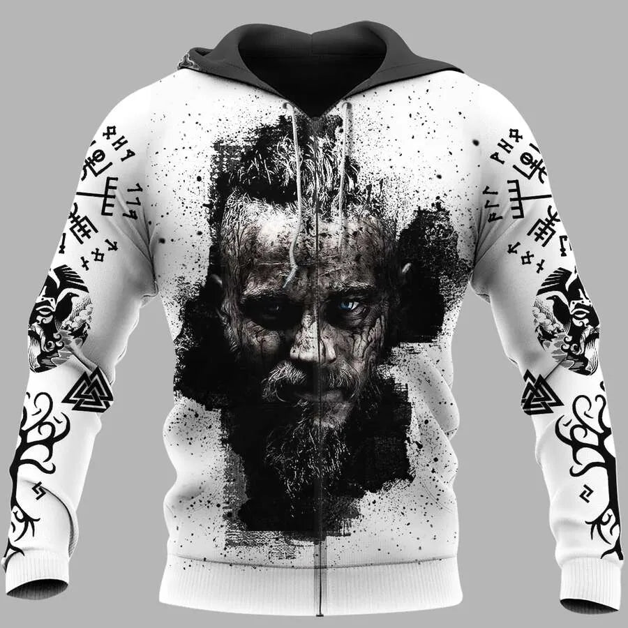 Viking Hoodies – Viking Ragnar – Norse Wolf Symbol Fierce Heritage