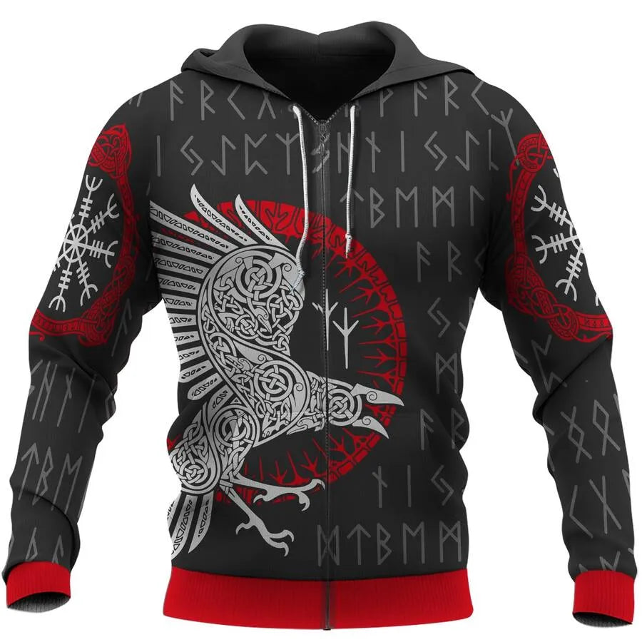 Viking Hoodie – Viking Celtic Raven Rune Enchanted Spirit
