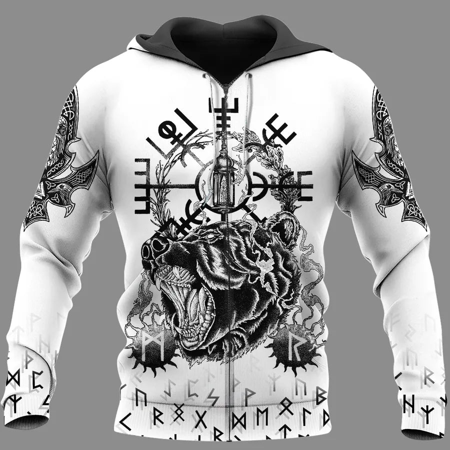 Viking Hoodie – Viking Bear Symbol Strength Design
