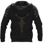 Hoodie Viking – Bearded Viking Skull – Compass Norse Guiding Spirit