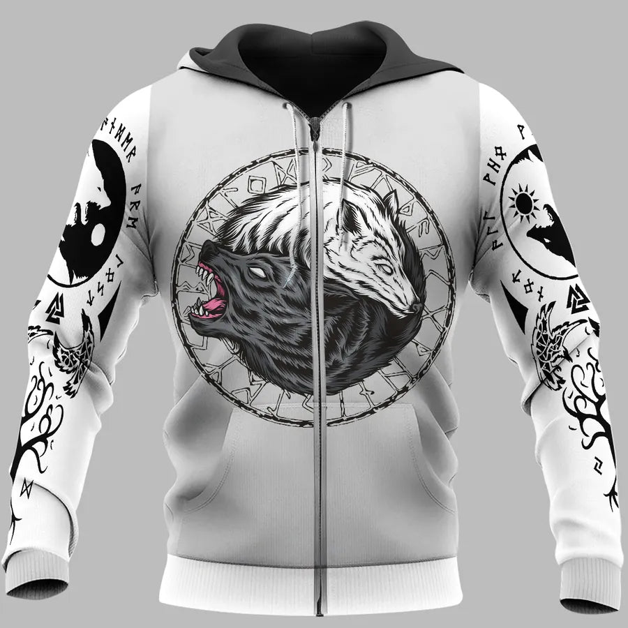 Viking Hoodie Wolf Hoodie Skoll And Hati Sons Of Fenrir