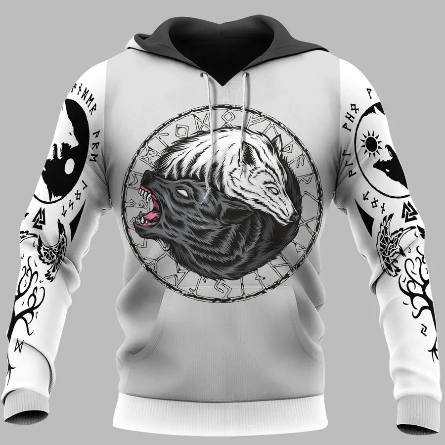 Viking Hoodie Wolf Hoodie Skoll And Hati Sons Of Fenrir