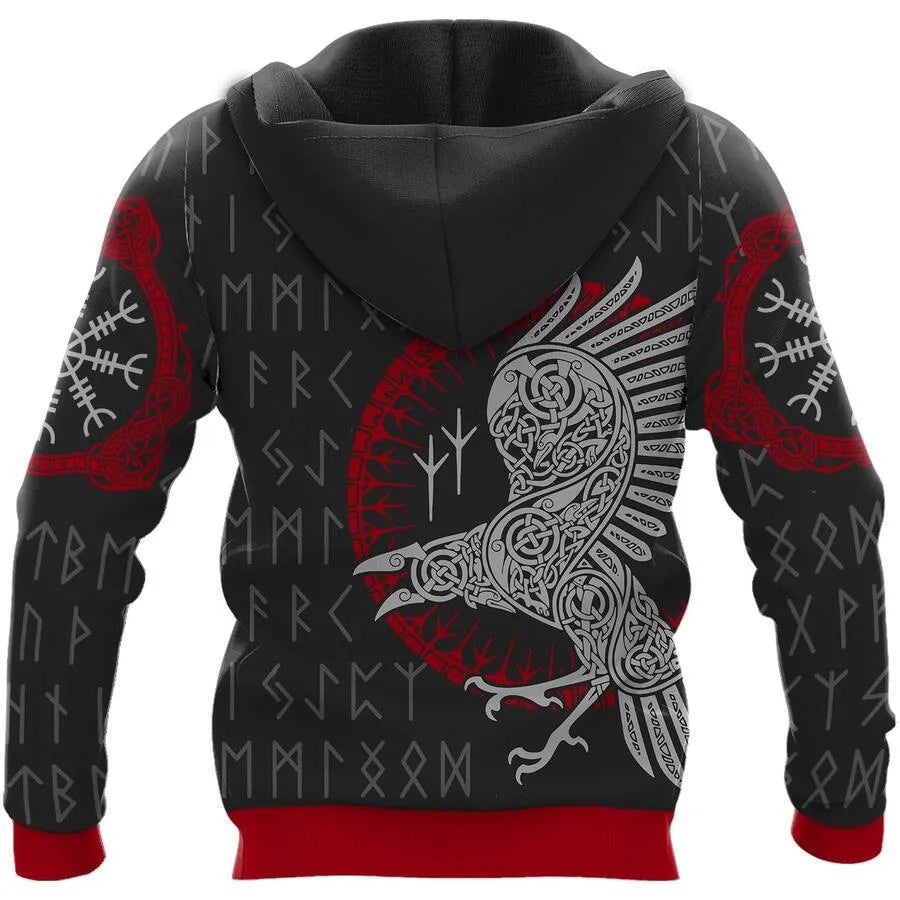 Viking Hoodie – Viking Celtic Raven Rune Enchanted Spirit