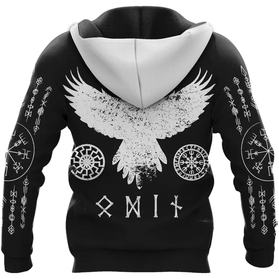 Viking Hoodies – Norse Mythology Bears – Viking Raven Symbol Power