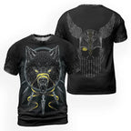 Bold Viking T-Shirt Fenrir Symbol and Odin Power