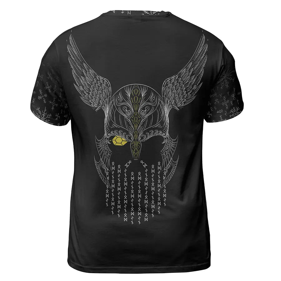 Bold Viking T-Shirt Fenrir Symbol and Odin Power