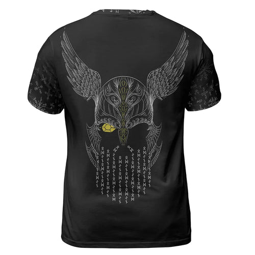 Bold Viking T-Shirt Fenrir Symbol and Odin Power