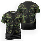 Camo Skull Viking T-Shirt Valknut Symbol Triple-Horn