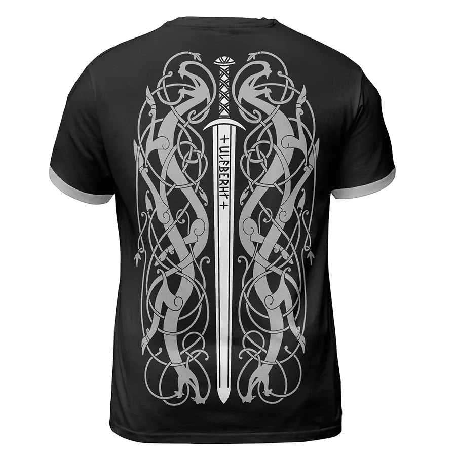Epic Viking T-Shirt Odin Raven Wolf Art