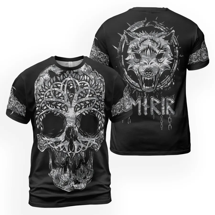 Mythic Viking T-Shirt Skull Celtic Tree of Life