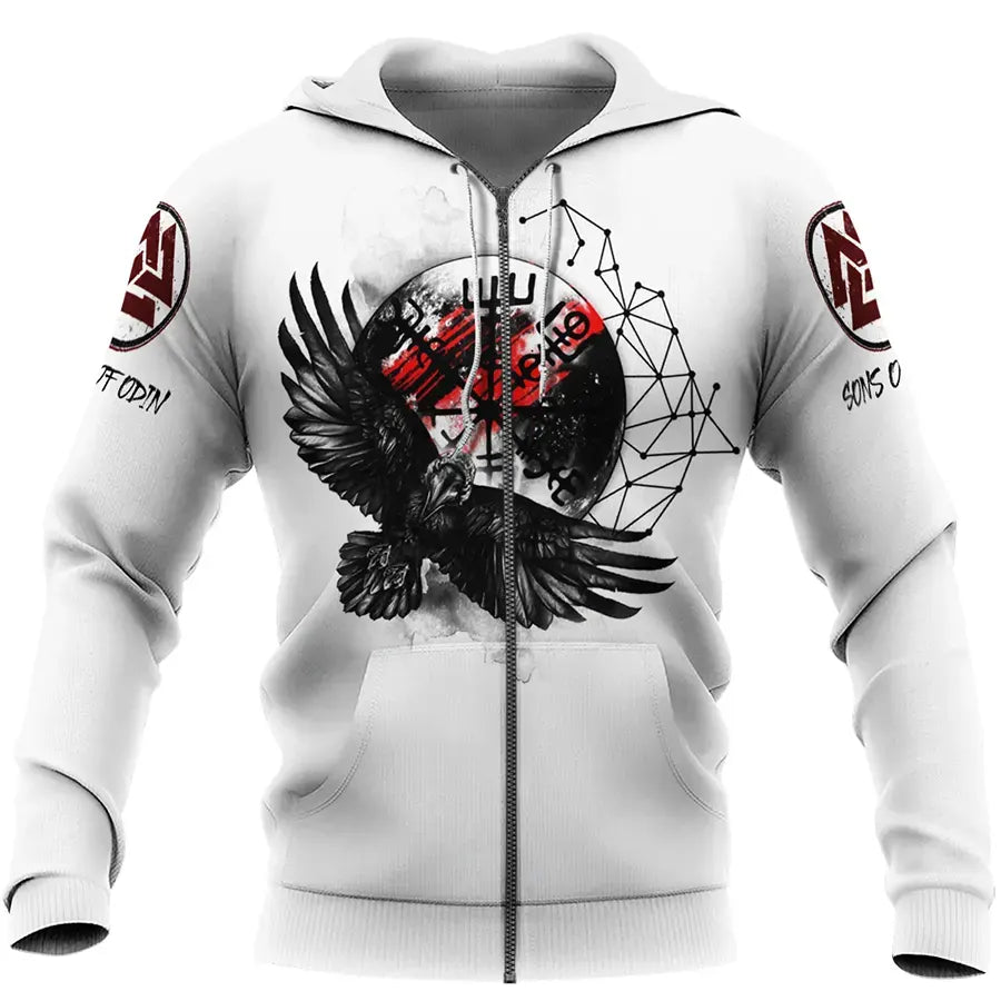 Norse Raven Until Valhalla Hoodie Warrior Spirit