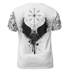 Norse T-Shirt Odin Viking Raven Vegvisir Symbol