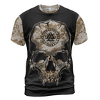 Norse T-Shirt Valknut Symbol Viking Skull Art Camouflage