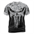 Norse T Shirts Dripping Viking Skull Drawing Camouflage