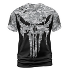 Norse T Shirts Dripping Viking Skull Drawing Camouflage