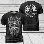 Norse T-Shirts Odin with Rune Ancient Wisdom