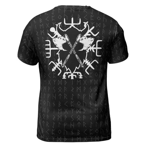 Norse T-Shirts Odin with Rune Ancient Wisdom