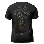 Norse T-Shirts Viking Skull Drawing with Nordic Compass