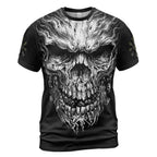 Norse T-Shirts Viking Skull Drawing with Nordic Compass