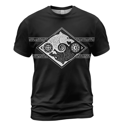 Norse T-Shirts Viking Wolf Art Valknut Symbol Viking Celtic
