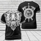 Norse T-Shirts Viking Wolf Symbol Wild Legacy