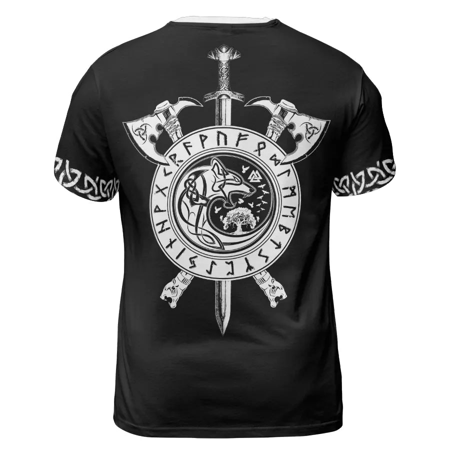Norse T-Shirts Viking Wolf Symbol Wild Legacy