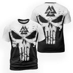 Norse Tee Viking Skull Art with Valknut Symbol