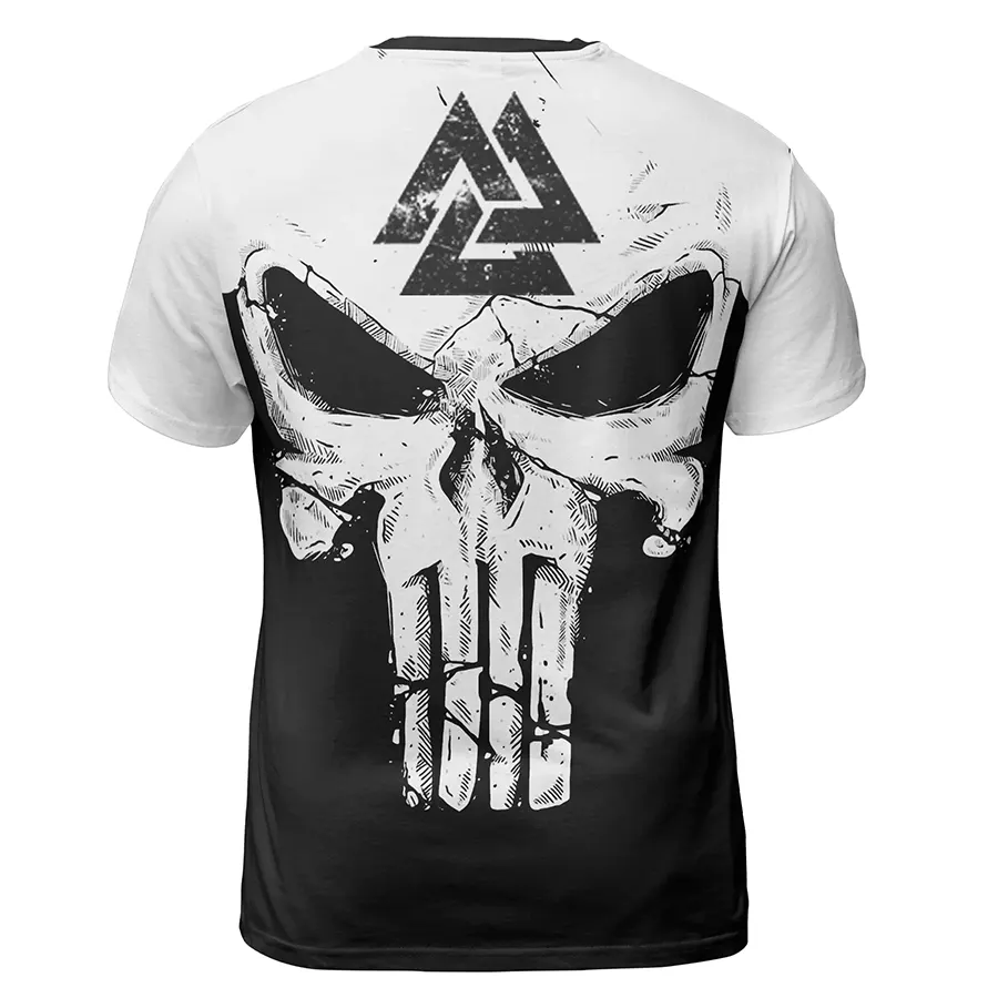 Norse Tee Viking Skull Art with Valknut Symbol