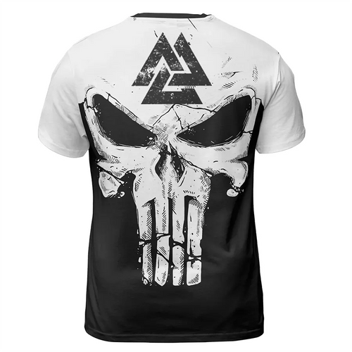 Norse Tee Viking Skull Art with Valknut Symbol
