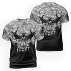 Norse Tee Viking Skull Drawing Camouflage Style