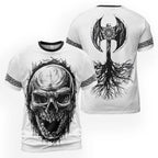 Norse Tee Viking Skull Drawing Warrior Spirit