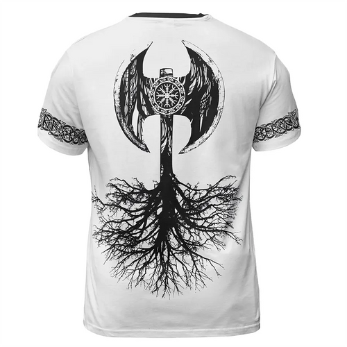 Norse Tee Viking Skull Drawing Warrior Spirit