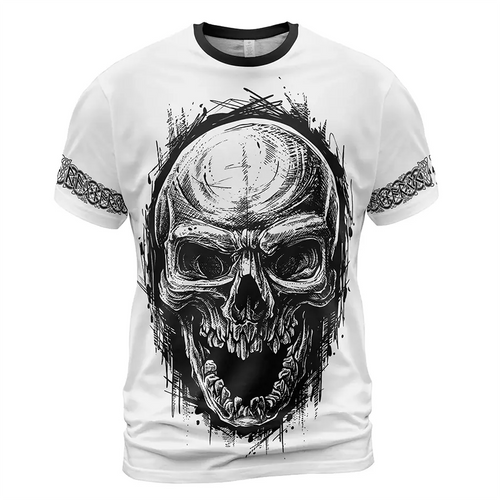 Norse Tee Viking Skull Drawing Warrior Spirit