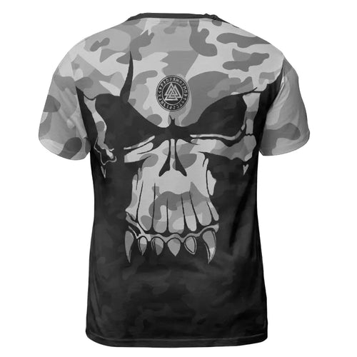 Norse Tee Viking Skull with Valknut Symbol Camo