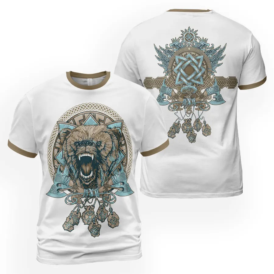 Savage Viking T-Shirt Wolf Rune Instinct