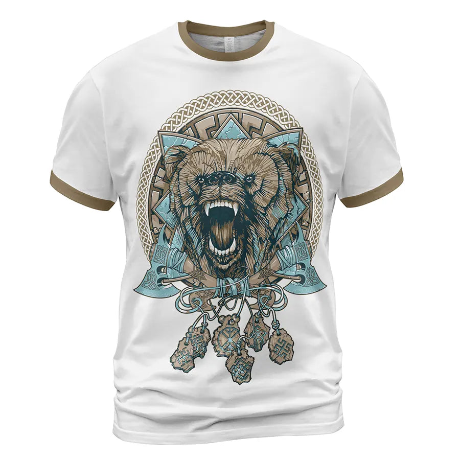Savage Viking T-Shirt Wolf Rune Instinct