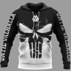 Until Valhalla Hoodie – Bold Skull Hoodie With Valknut Symbol