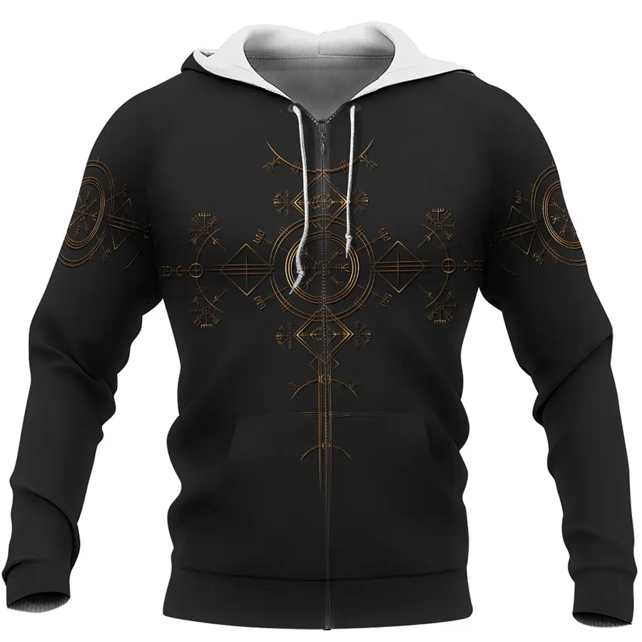 Viking Hoodie Aegishjalmur The Helm Of Awe Norse Power