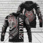 Viking Hoodie Bear Viking and Wolf Viking Art