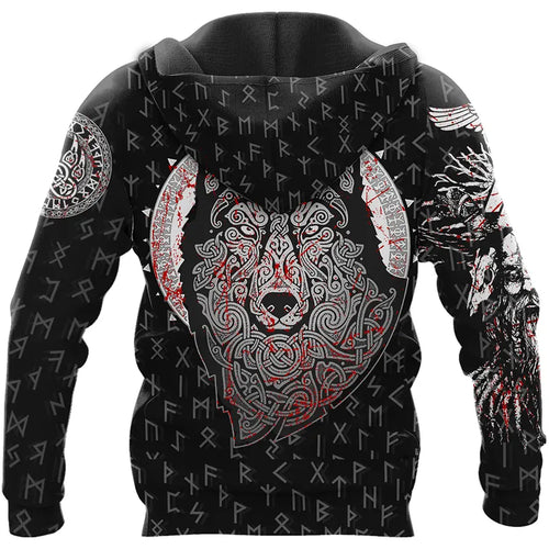 Viking Hoodie Bear Viking and Wolf Viking Art