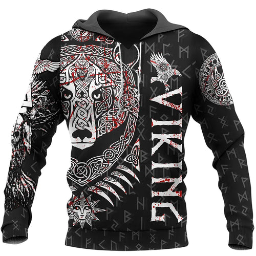 Viking Hoodie Bear Viking and Wolf Viking Art
