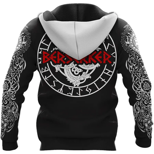 Viking Hoodie Berserker Skull Savage Spirit