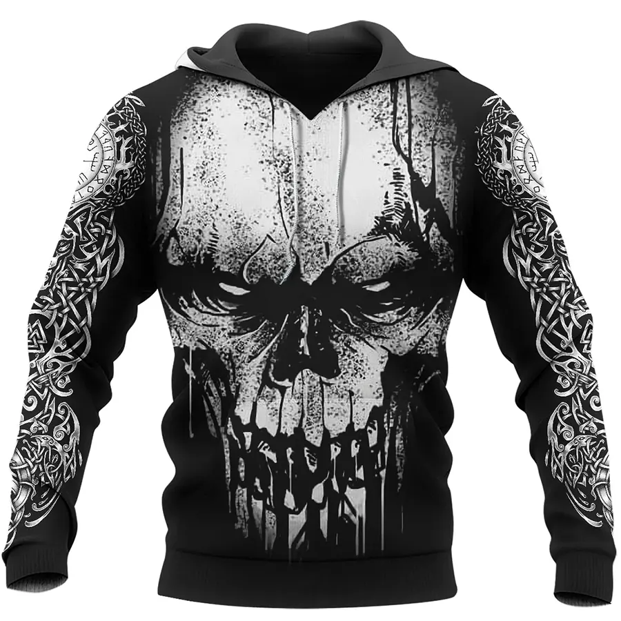 Viking Hoodie Berserker Skull Savage Spirit