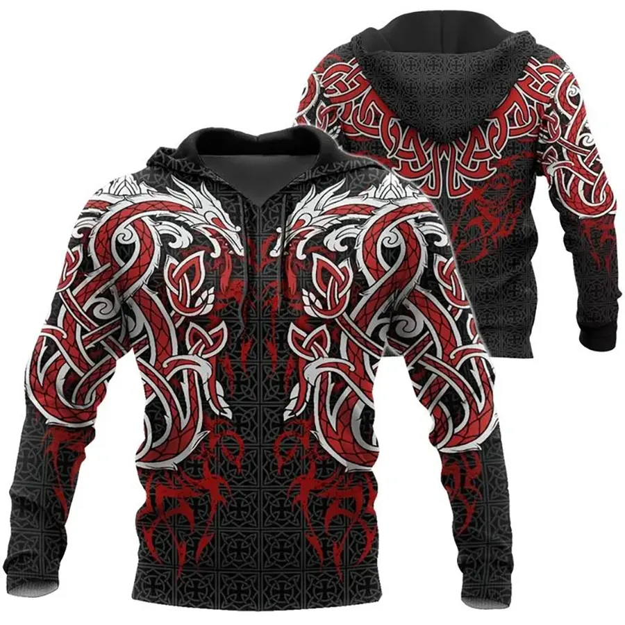 Viking Hoodie Dragons in Norse Mythology Ancient Power