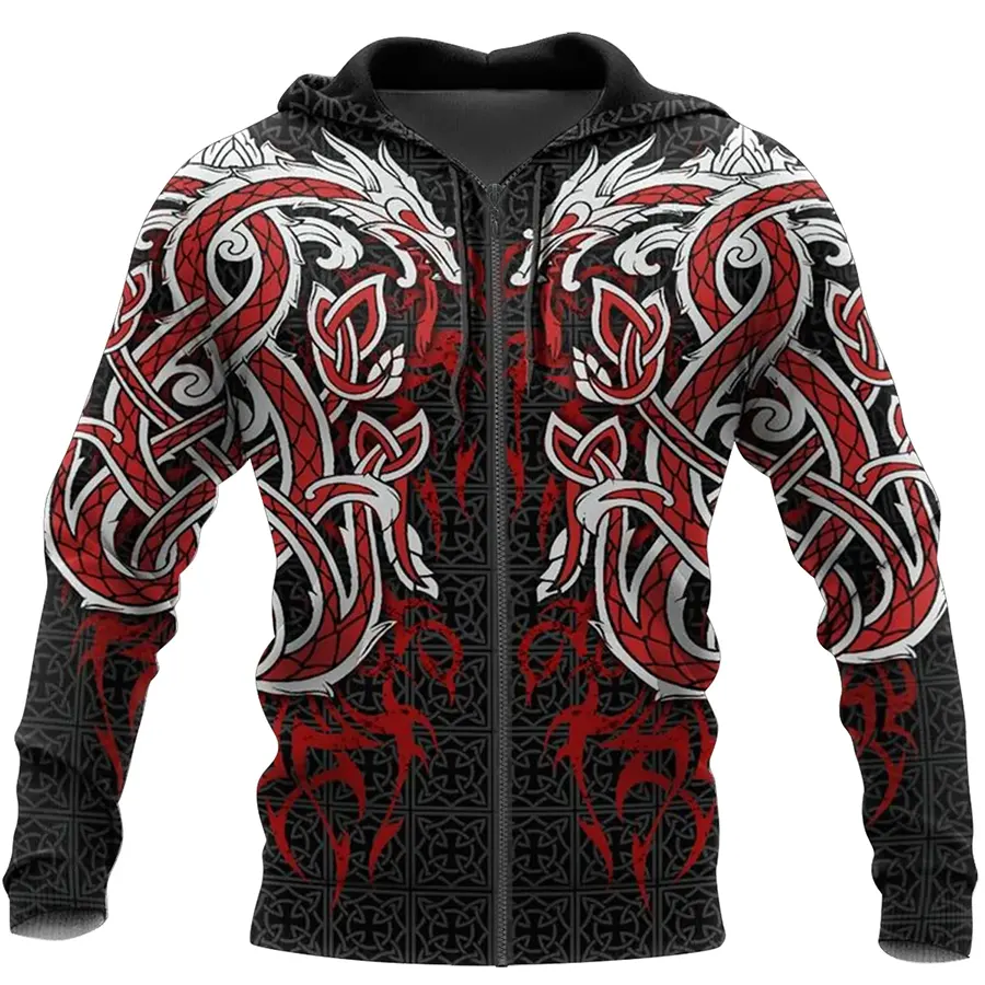 Viking Hoodie Dragons in Norse Mythology Ancient Power