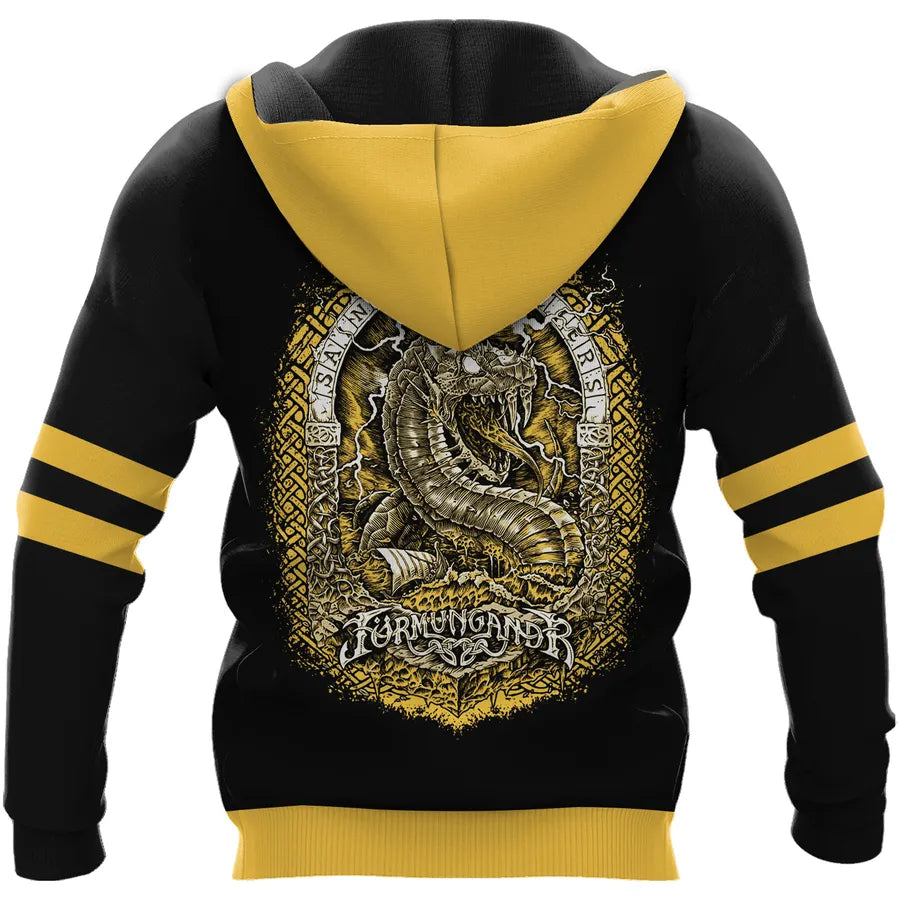 Viking Hoodie Featuring Jormungandr Son Of Loki And Angrboda Epic Norse