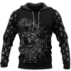 Viking Hoodie Featuring Jormungandr Son Of Loki Legendary Serpent Style