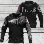 Viking Hoodie Fenrir Clothing with Rune Power