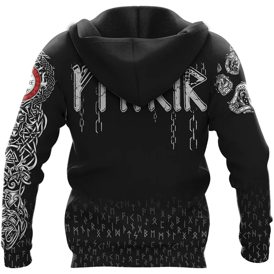 Viking Hoodie Fenrir Clothing with Rune Power