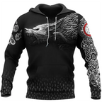 Viking Hoodie Fenrir Clothing with Rune Power